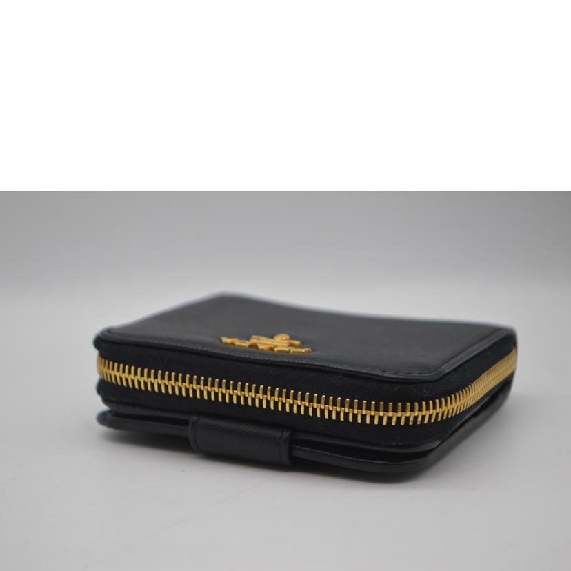 PRADA プラダ/サフィアーノメタルコンパクトレザー財布／ネロ/1ML522//107*/Aランク/89