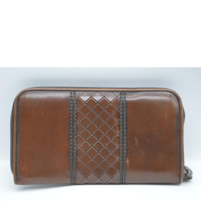 BOTTEGA　VENETA ボッテガヴェネタ/センターイントレチャートラウンドファスナー長財布/114076//EPE*************/Bランク/89