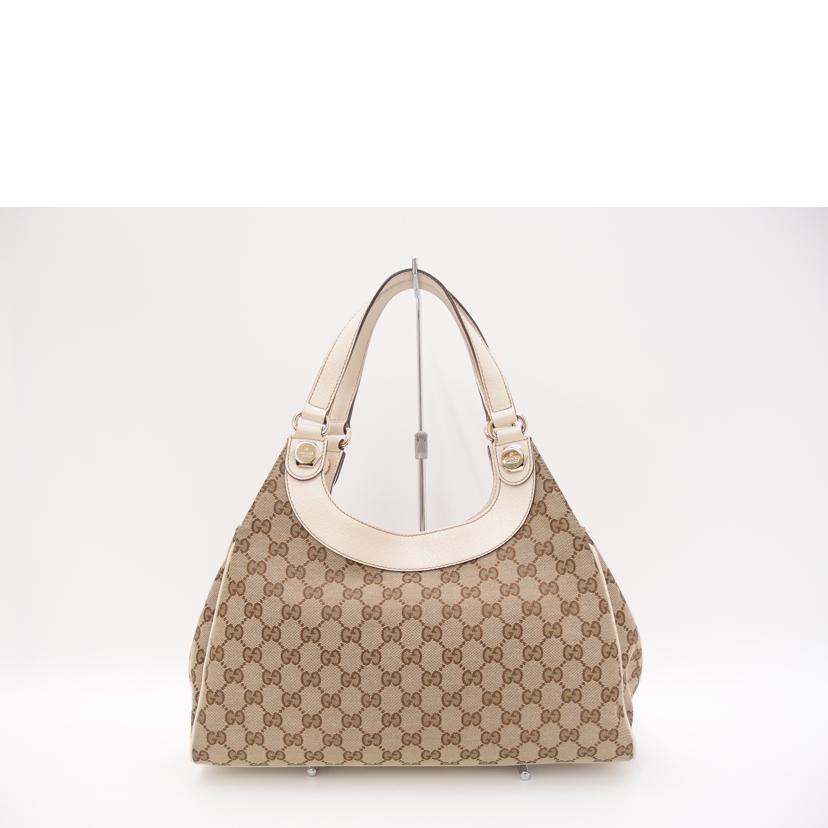 GUCCI グッチ/GGキャンバストート／ホワイト/154982//212***/Aランク/69