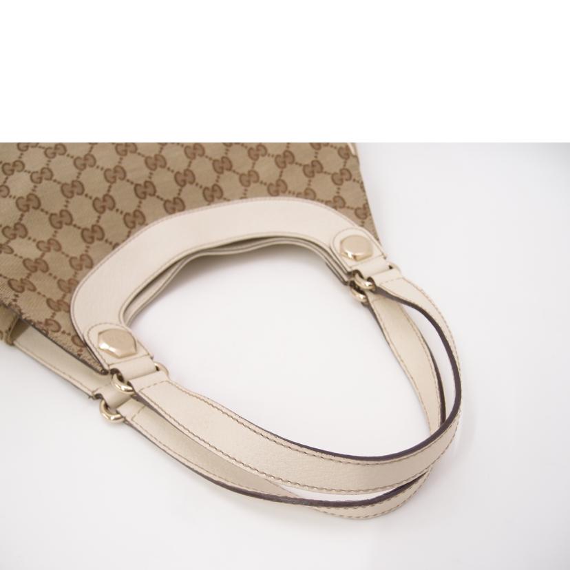 GUCCI グッチ/GGキャンバストート／ホワイト/154982//212***/Aランク/69