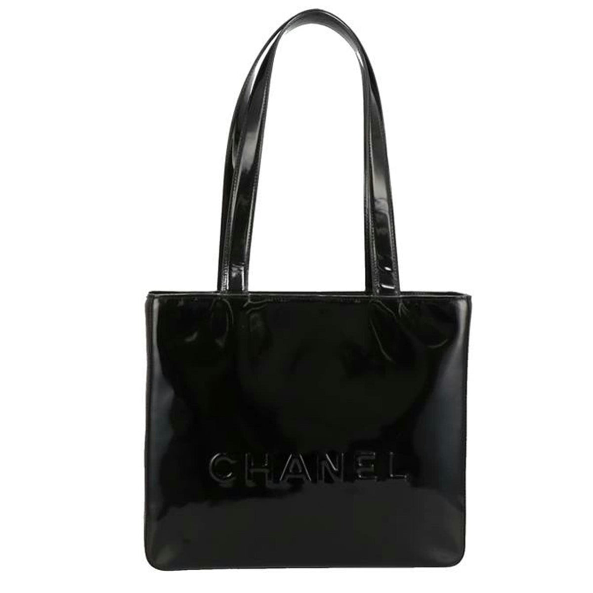 CHANEL シャネル/ロゴエンボスパテントレザーミニトート//625****/ABランク/24