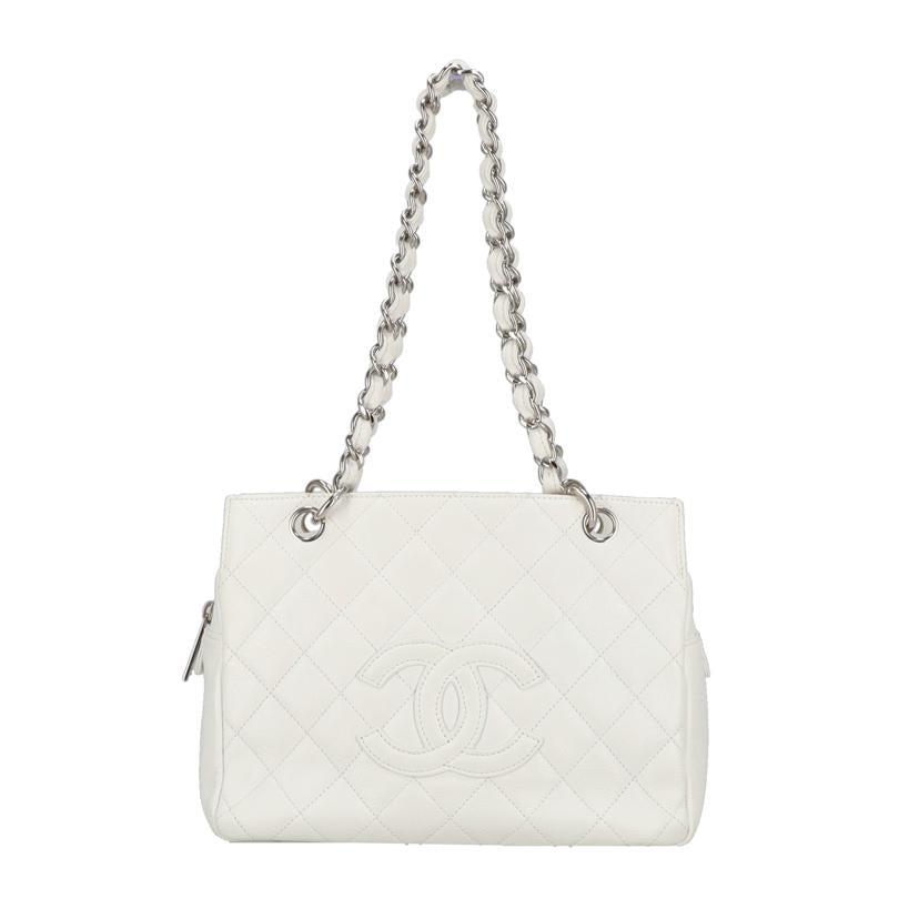 CHANEL シャネル/ヴィンテージ／キャビアスキンPSTトート／白//122*****/Aランク/24