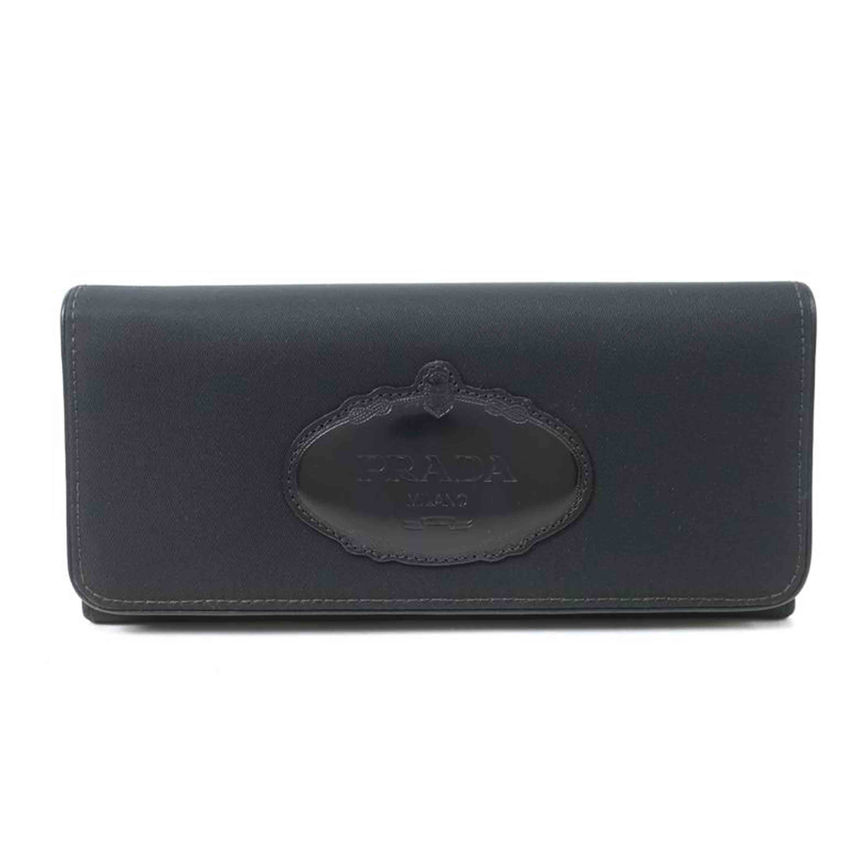PRADA プラダ/ナイロン／レザー長財布　ブラック/1M0201//ABランク/65