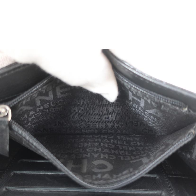 CHANEL シャネル/キルティング　レザー財布　ブラック//104*****/ABランク/65