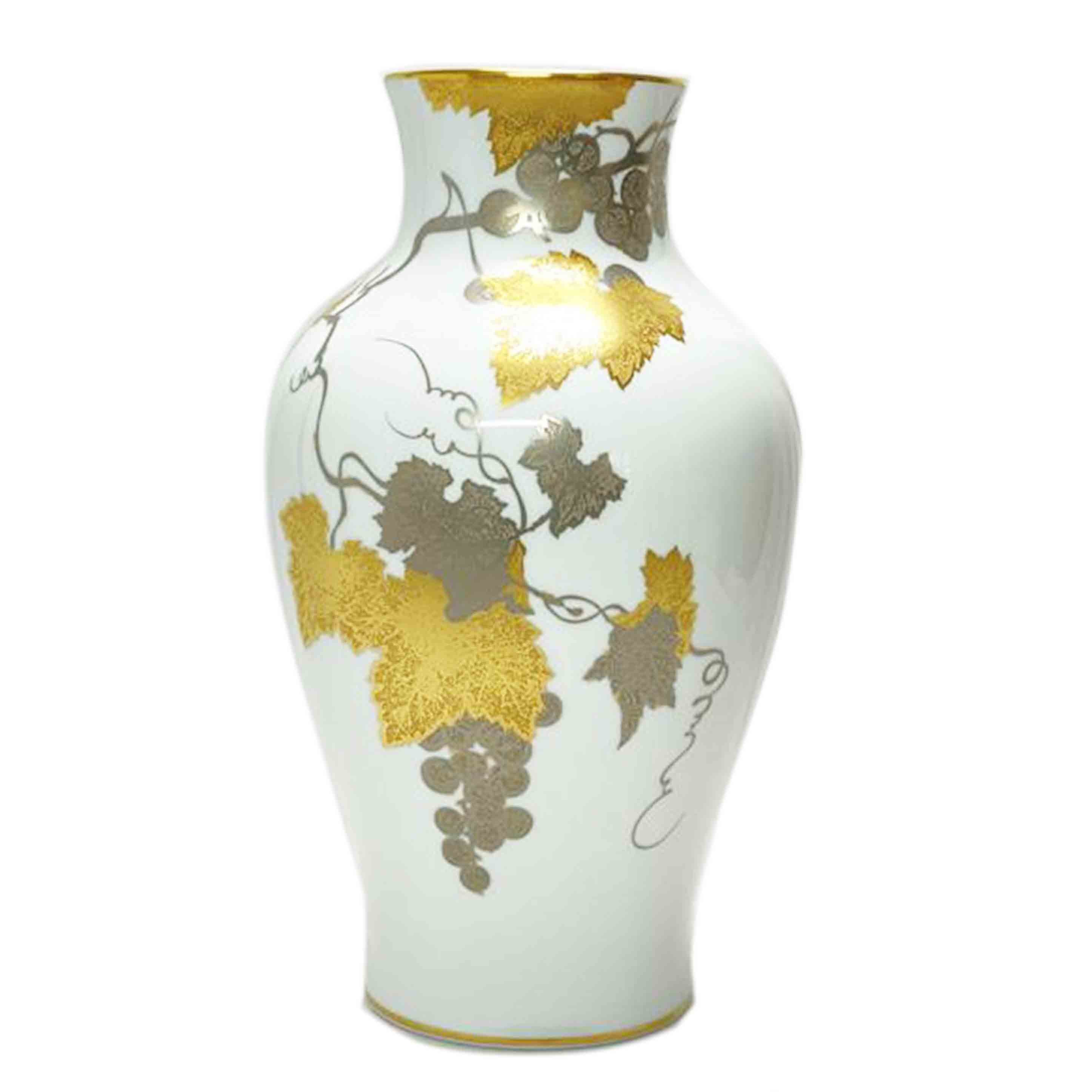 大倉陶園 大倉陶園/金蝕ぶどう　花瓶//ABランク/52