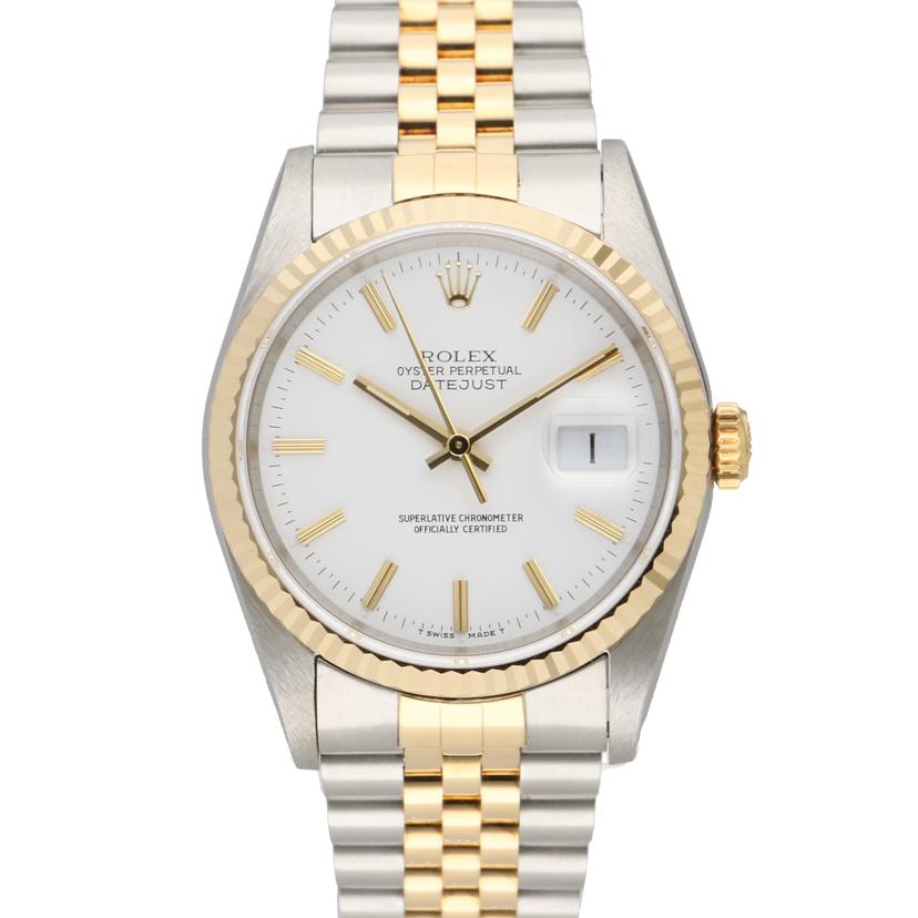 ROLEX ロレックス/デイトジャスト・ホワイト／SS×YG／X番/16233//X71**********/Aランク/78