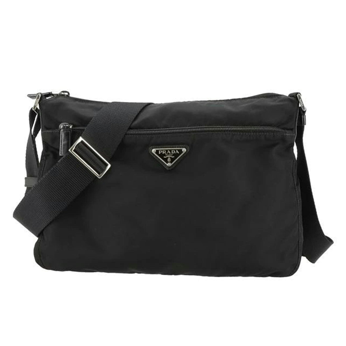 PRADA プラダ/フロントジップ付フラットメッセンジャーバッグ/1BC421//160/Bランク/19
