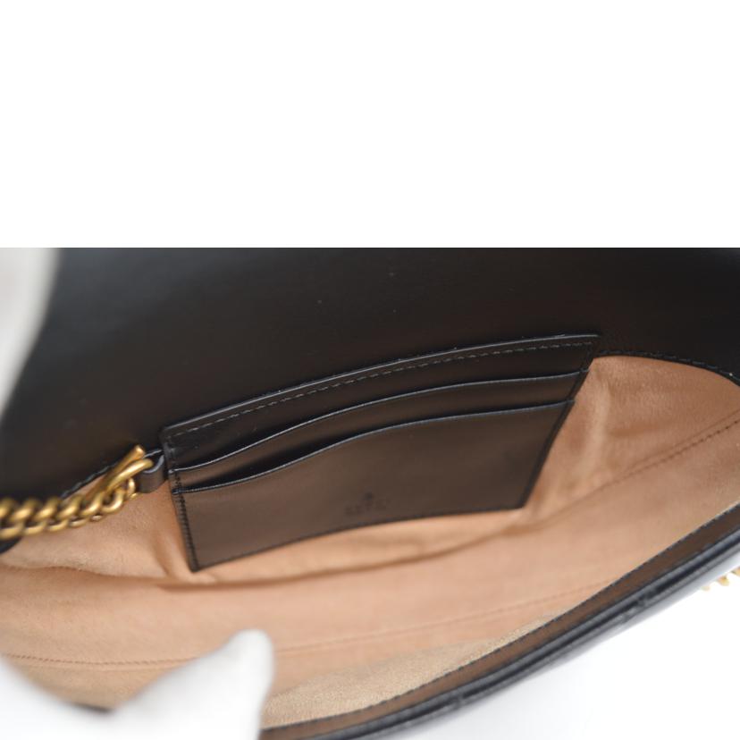 GUCCI グッチ/GGマーモントハーフムーンチェーンレザーショルダー/746431//525***/SAランク/89