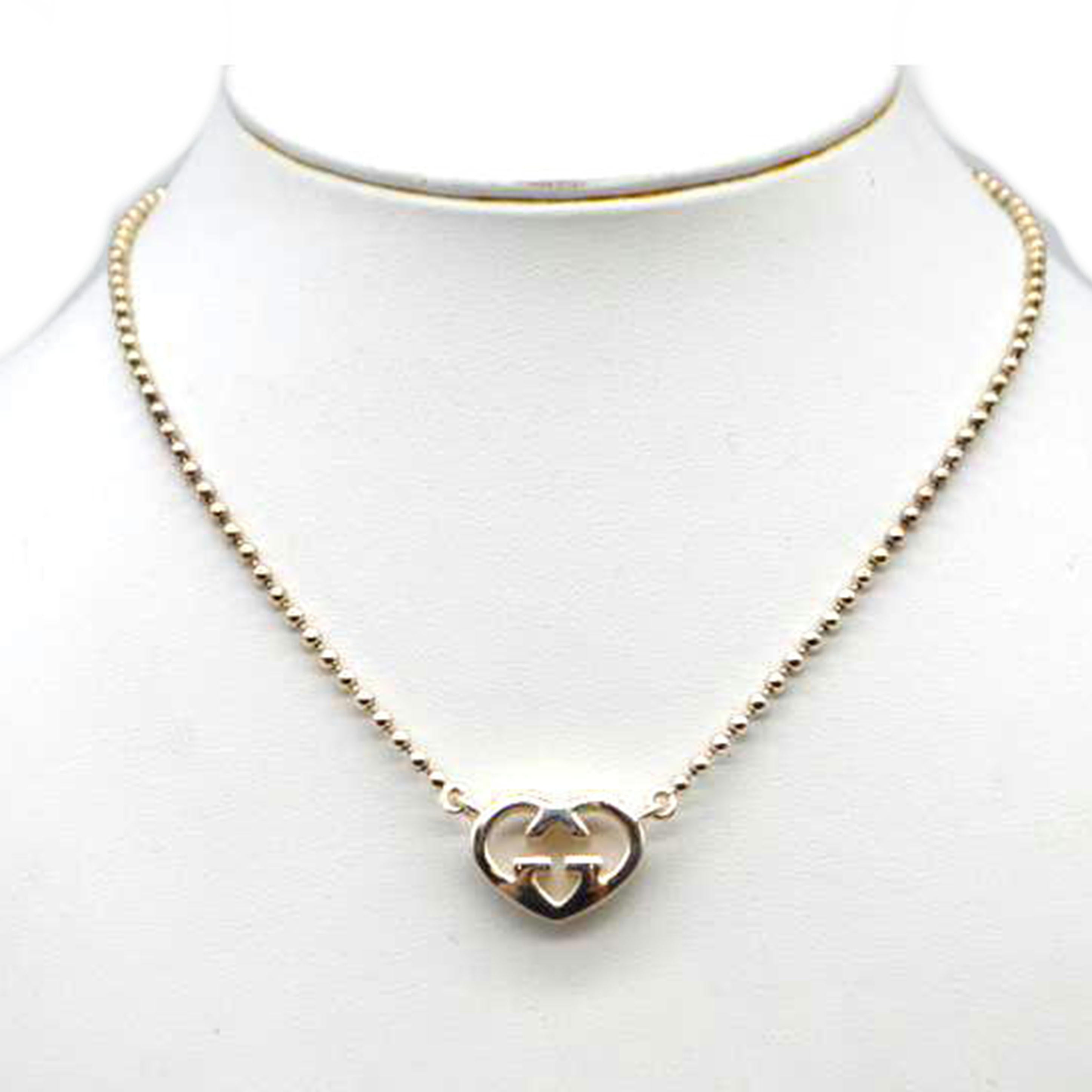 GUCCI グッチ/Ag925インターロッキングGハートブリットネックレス/246486//Aランク/89
