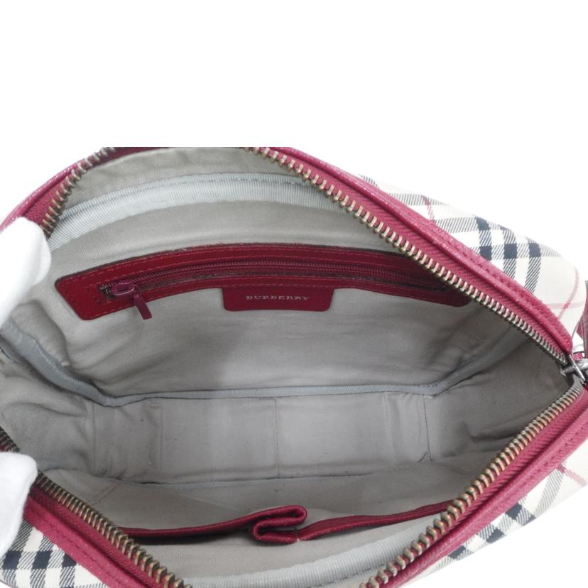 BURBERRY バーバリー/ノバチェック ショルダーバッグ ベージュ＋レッド/Bランク/82
