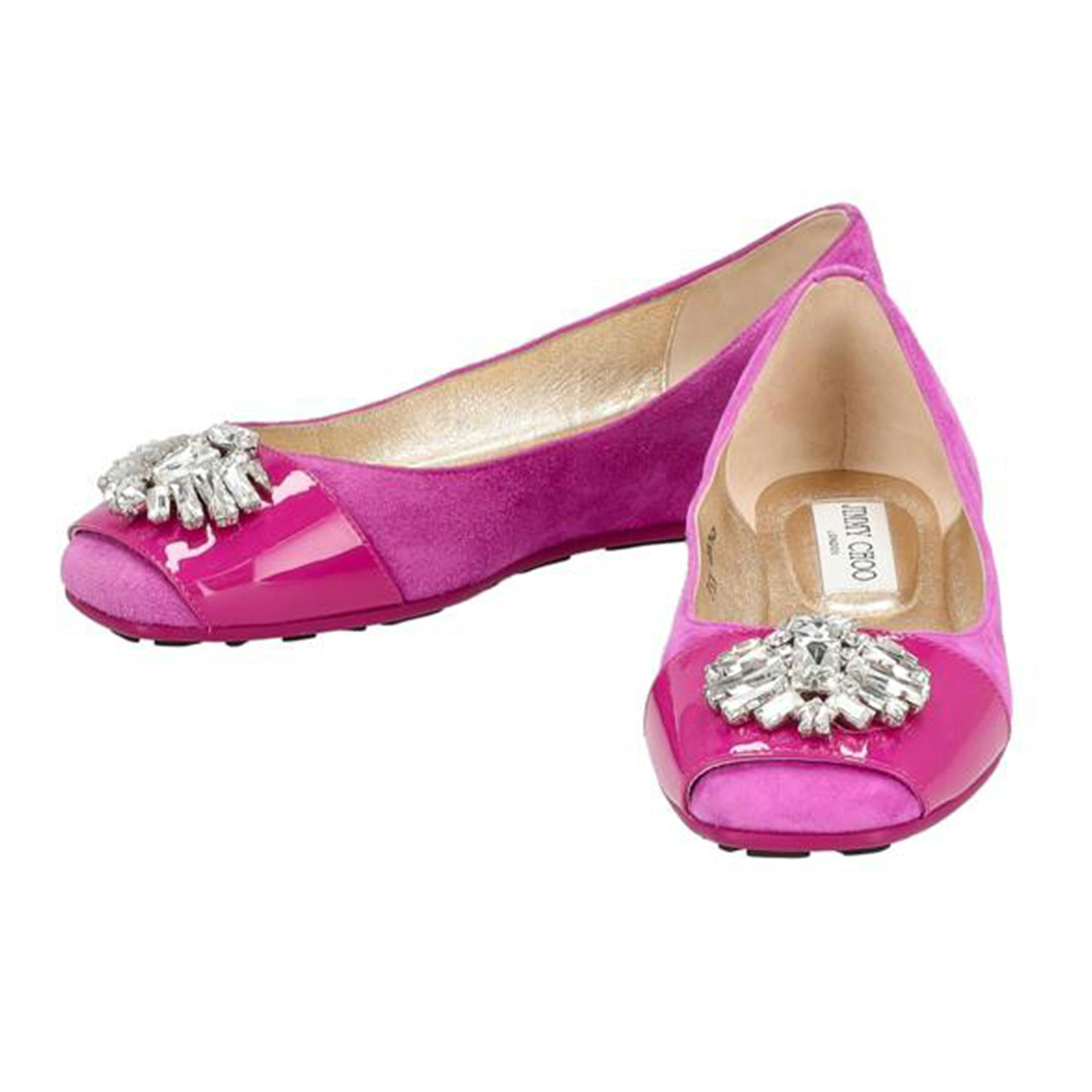 JIMMY　CHOO/◇ビジューフラットシューズ／サイズ35　1／2　／約22．5cm//SAランク/06