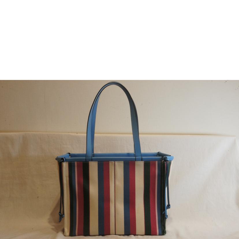 LOEWE ロエベ/クッショントート/マルチストライプ/キャンバス//Aランク/92
