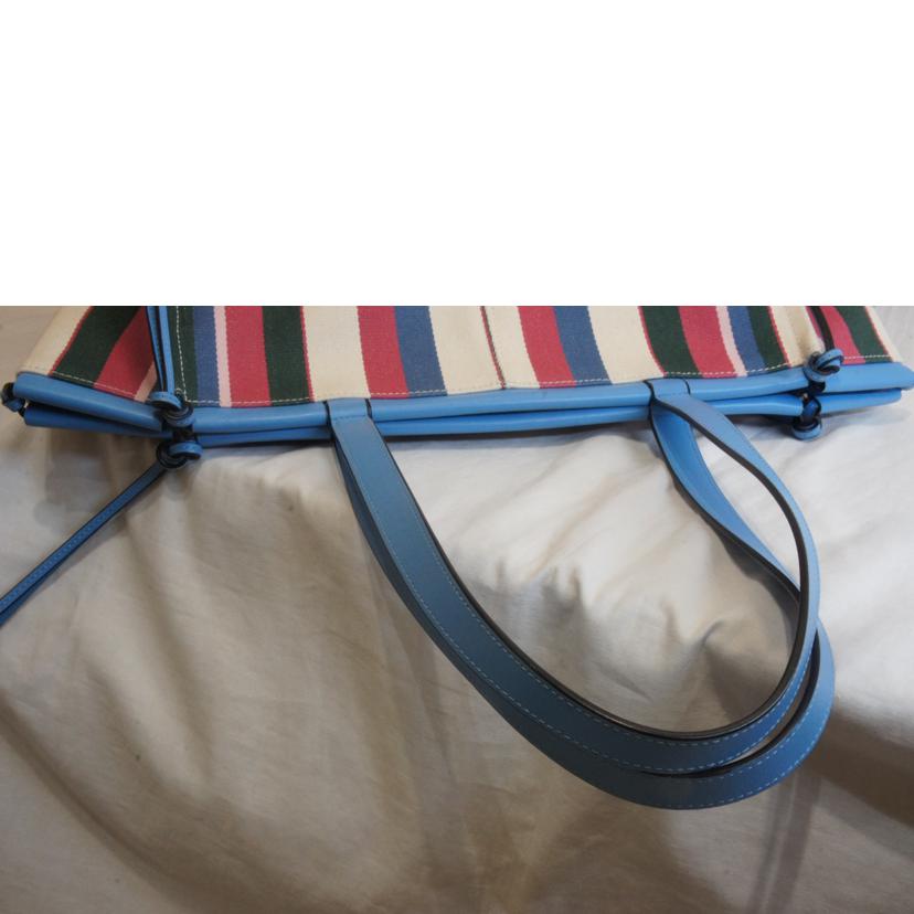 LOEWE ロエベ/クッショントート/マルチストライプ/キャンバス//Aランク/92