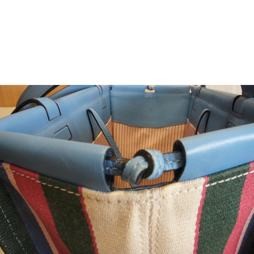 LOEWE ロエベ/クッショントート/マルチストライプ/キャンバス//Aランク/92