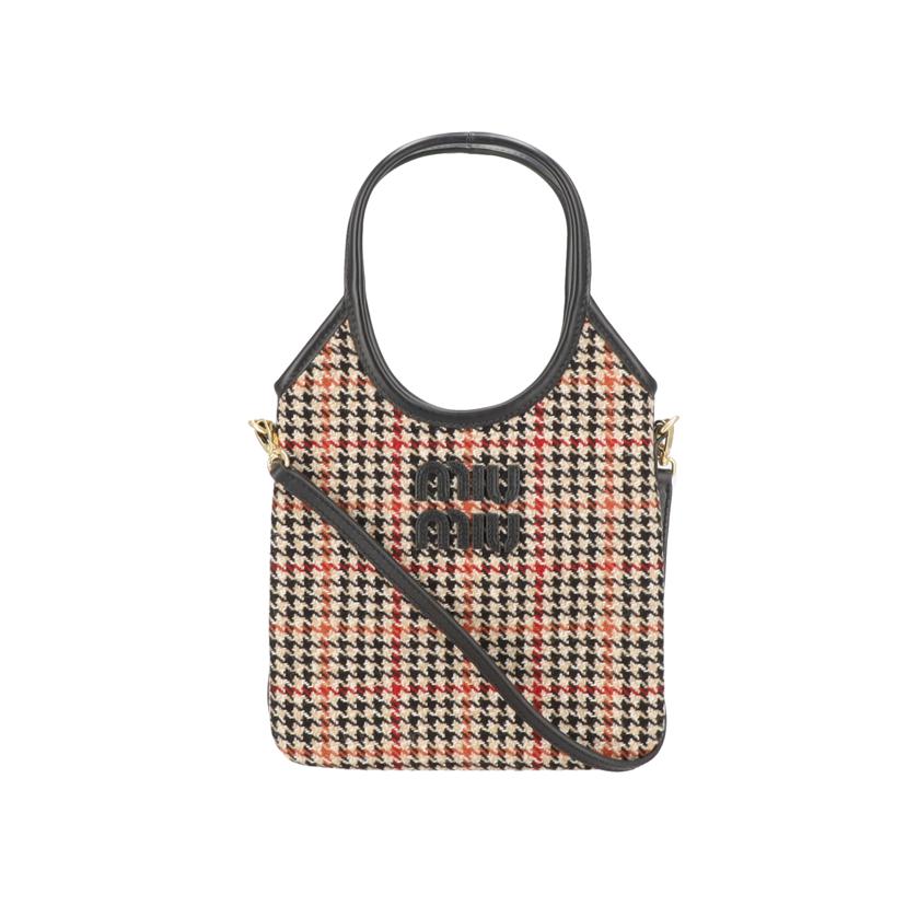 miumiu ミウミウ/IVYロゴ／タータンチェックショルダー／ポップアップ日本限定//Aランク/91