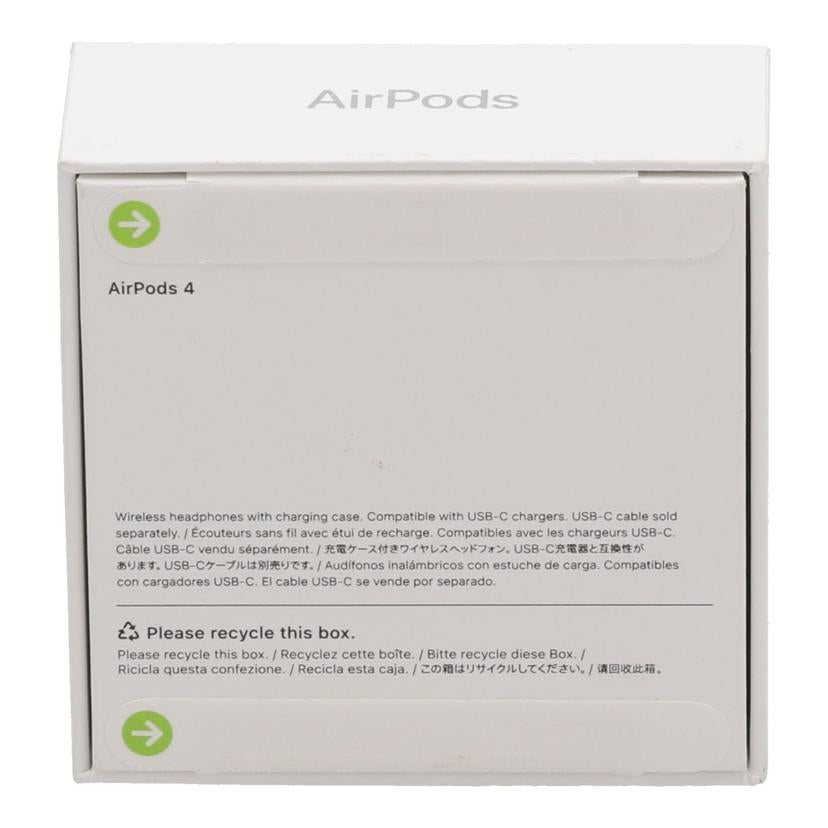 Apple アップル /AirPods 4 未使用/MXP63J/A//HW9549M649/Sランク/67