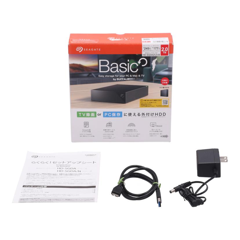 SEA　GATE シーゲート /外付けHDD　2TB/HD-SGDA2U3-B//10724841250260/ABランク/62