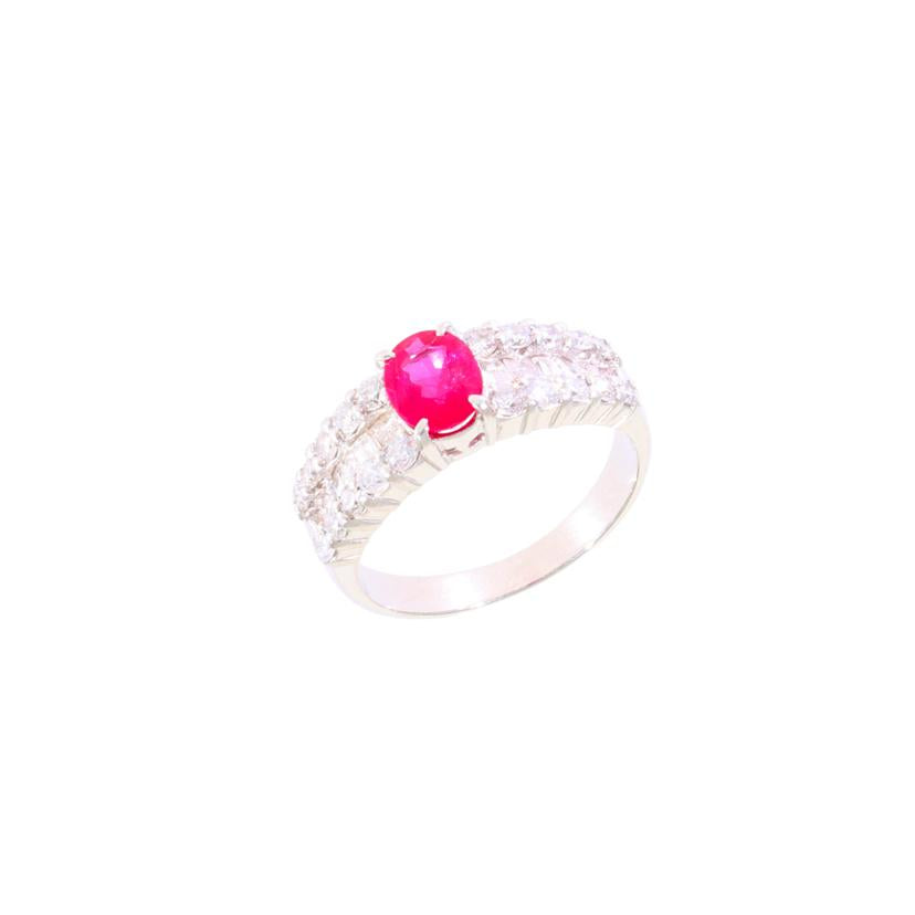 /◎Pt900ルビーダイヤリング1．04／D1．00ct//Aランク/59