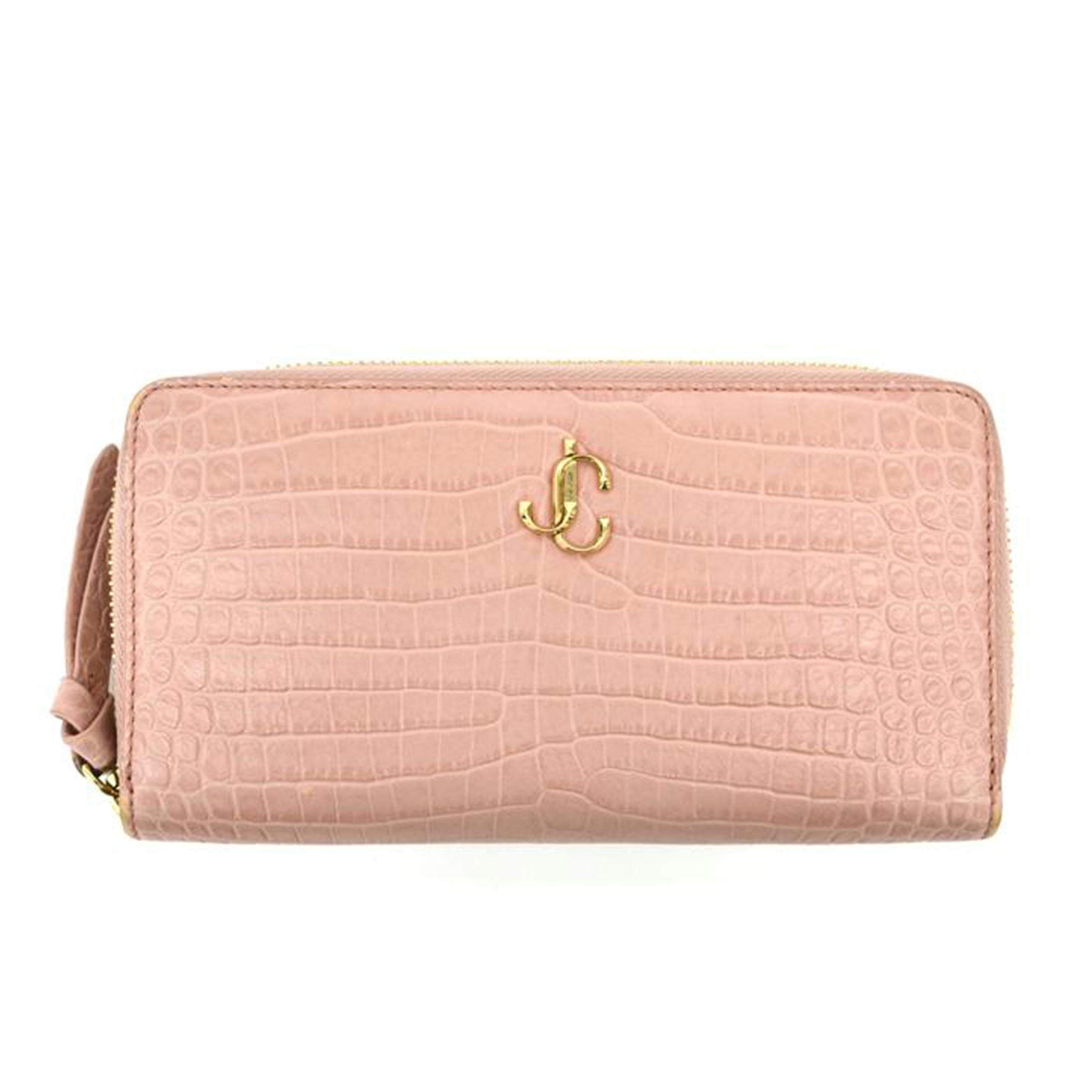 JIMMYCHOO ジミーチュウ/ラウンドファスナー長財布／ピンク//Bランク/75