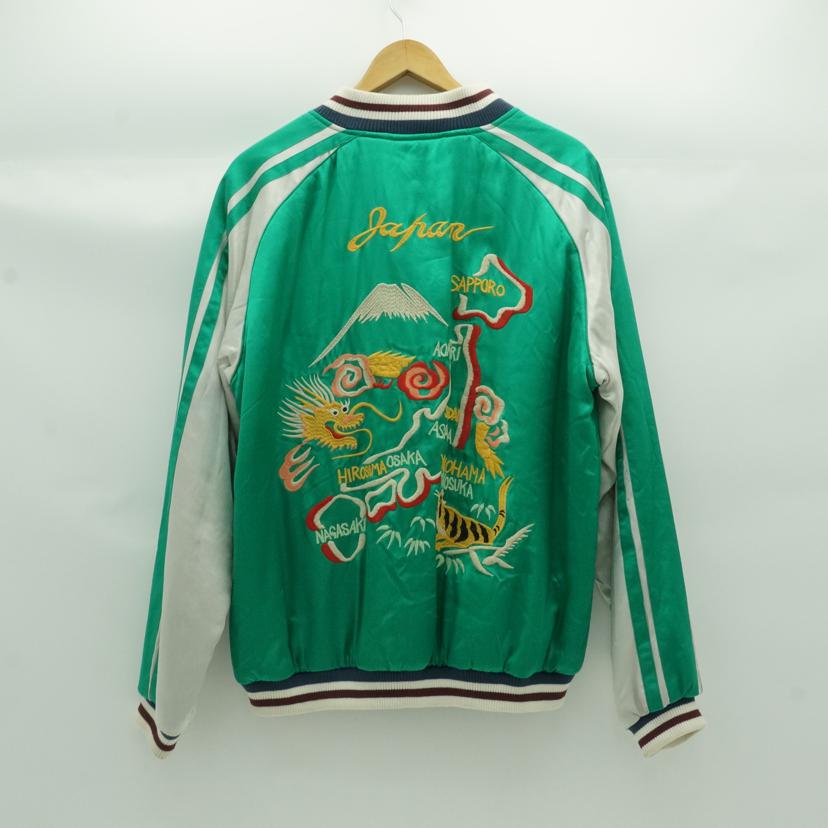 HOUSTON ヒューストン/レーヨンスカジャン／緑／龍×虎／日本地図/51220//ABランク/42