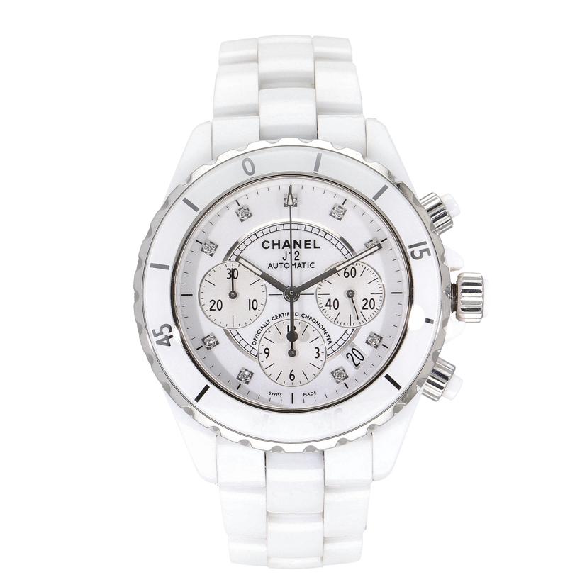 CHANEL シャネル/J12クロノグラフ・9Pダイヤ・ホワイト／メンズ／自動巻/H2009//X.C********/Aランク/75