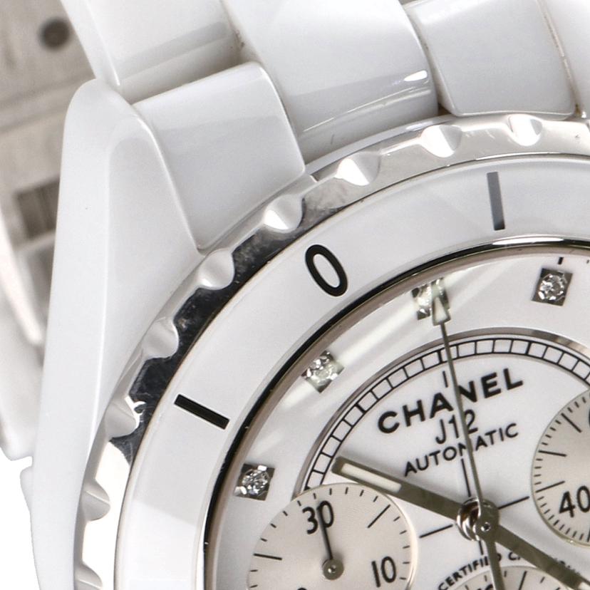 CHANEL シャネル/J12クロノグラフ・9Pダイヤ・ホワイト／メンズ／自動巻/H2009//X.C********/Aランク/75