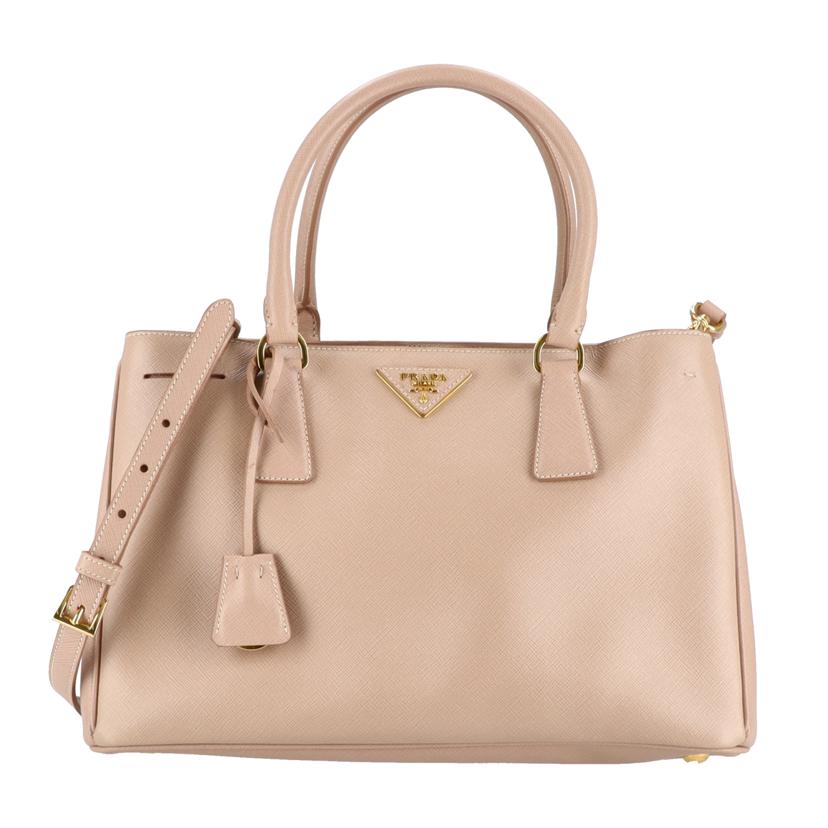PRADA プラダ/ガレリアサフィアーノ2WAYトート／ピンクベージュGD金具/1BA874//7/9/ABランク/75