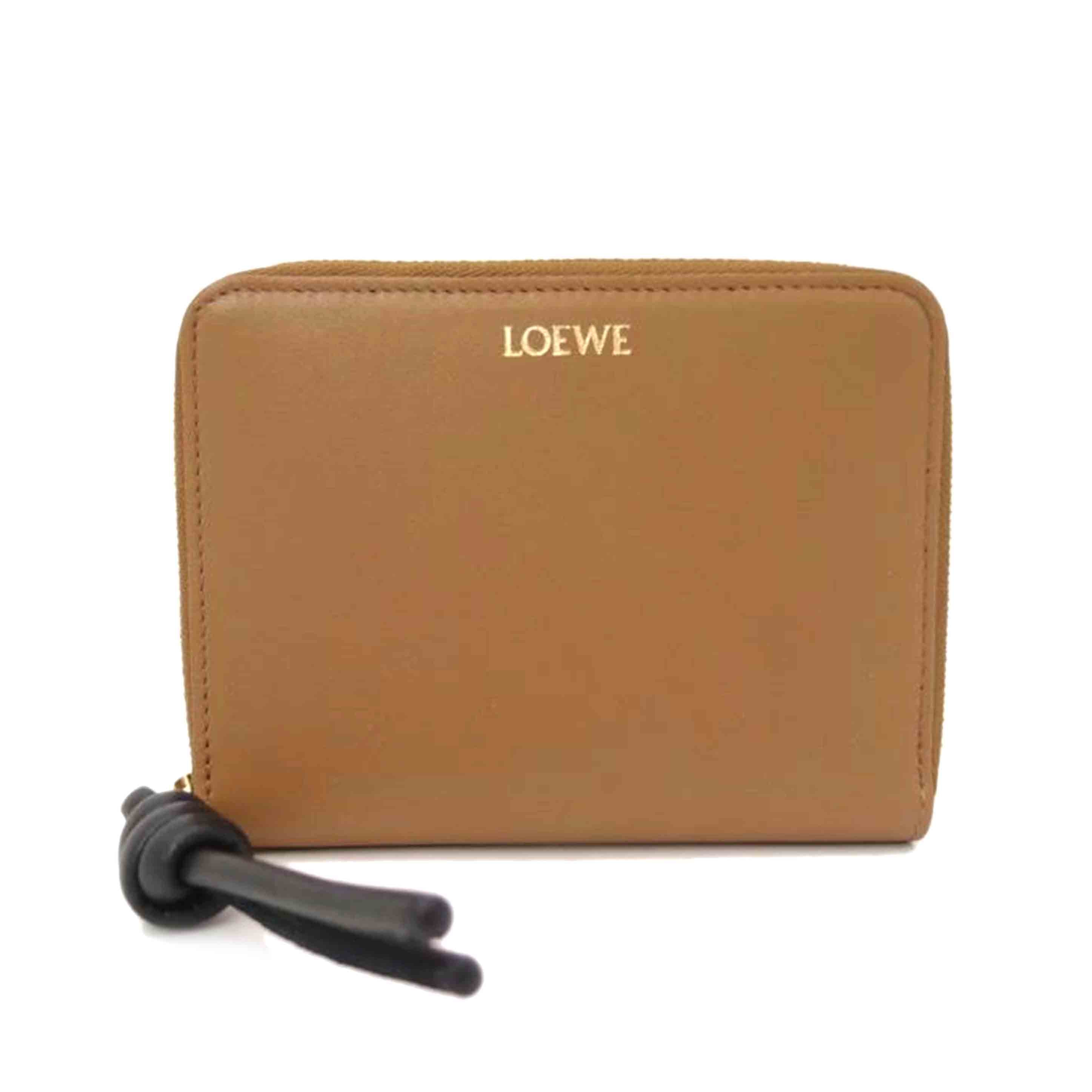 LOEWE/ラウンドファスナー二つ折り財布／ブラウン/CEM1CWZX0//042***/SAランク/69