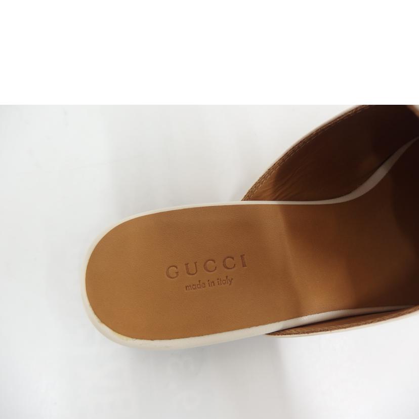 GUCCI グッチ/レザースリッパー／ホワイト/423513//ABランク/82