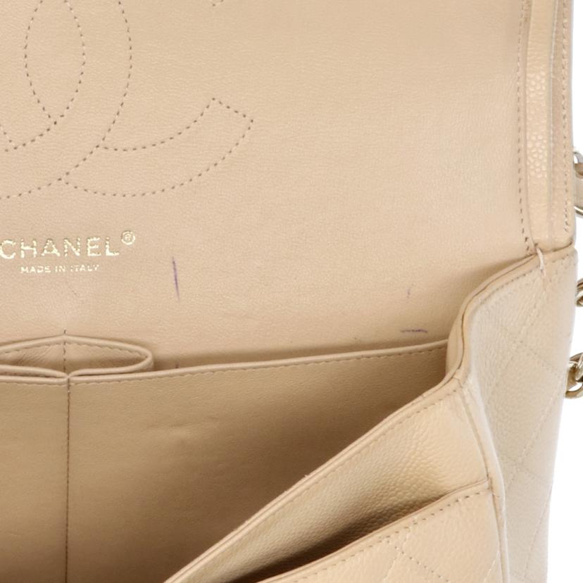 CHANEL シャネル/キャビアスキンWフラップマトラッセベージュ//166*****/ABランク/92