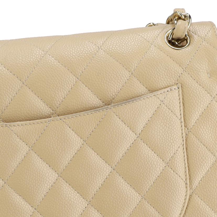 CHANEL シャネル/キャビアスキンWフラップマトラッセベージュ//166*****/ABランク/92
