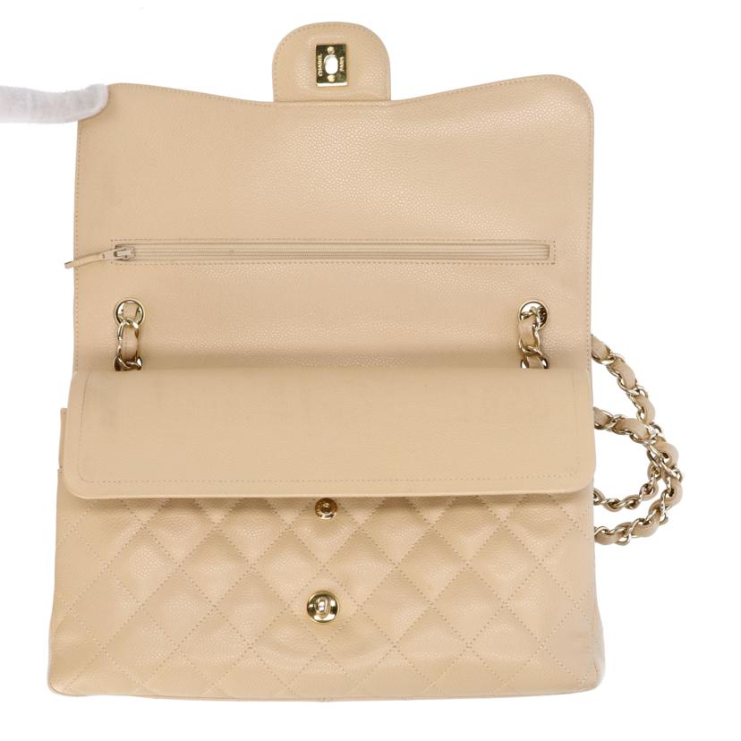 CHANEL シャネル/キャビアスキンWフラップマトラッセベージュ//166*****/ABランク/92