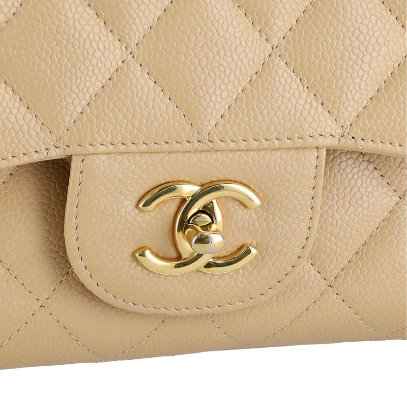 CHANEL シャネル/キャビアスキンWフラップマトラッセベージュ//166*****/ABランク/92