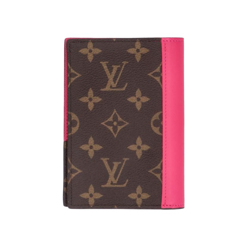 LV ルイヴィトン/クーヴェルテュール・パスポールNM／モノグラムマカサー／ピンク/M82865//RFI*/SAランク/75