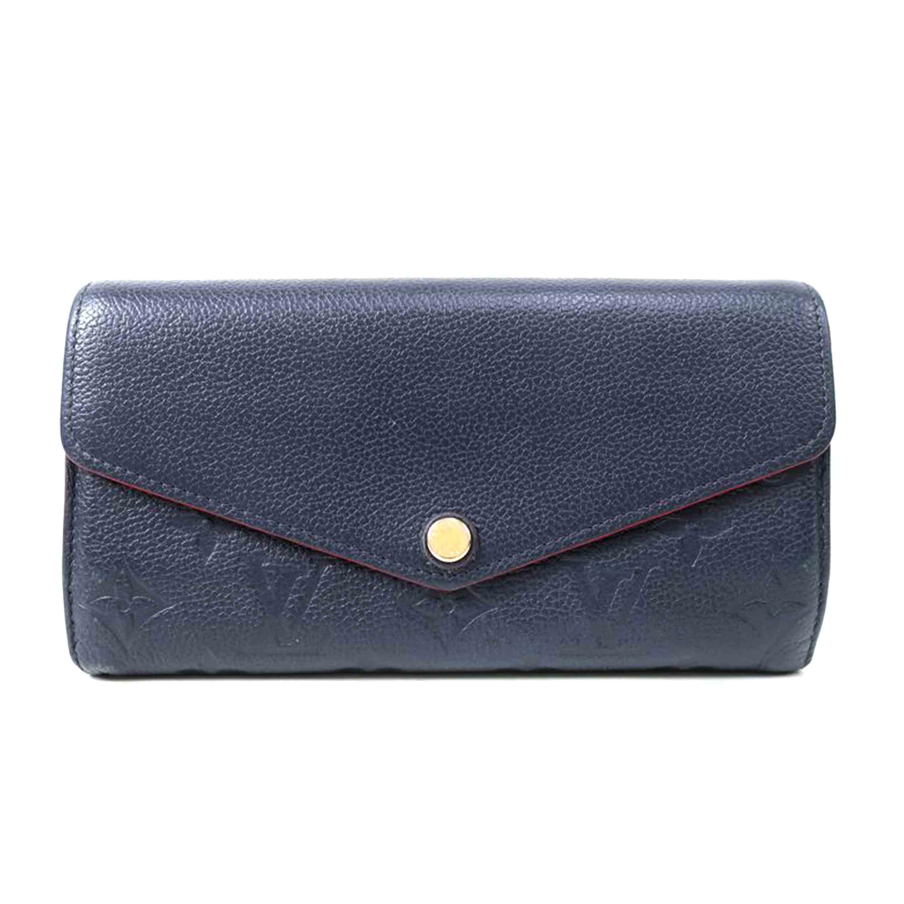 LOUIS VUITTON ルイ・ヴィトン/ポルトフォイユ・サラ　モノグラムアンプラント　マリーヌルージュ　イニシャルあり　長財布　ネイビー/M62125//CA4***/BCランク/65