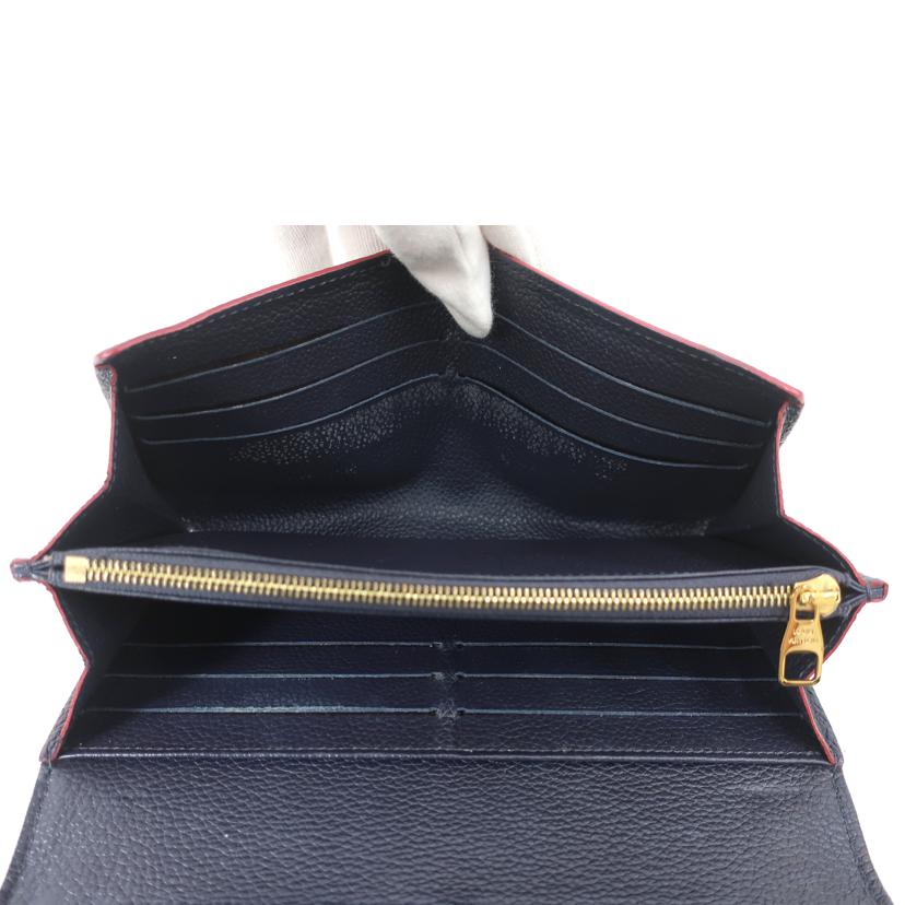 LOUIS VUITTON ルイ・ヴィトン/ポルトフォイユ・サラ　モノグラムアンプラント　マリーヌルージュ　イニシャルあり　長財布　ネイビー/M62125//CA4***/BCランク/65