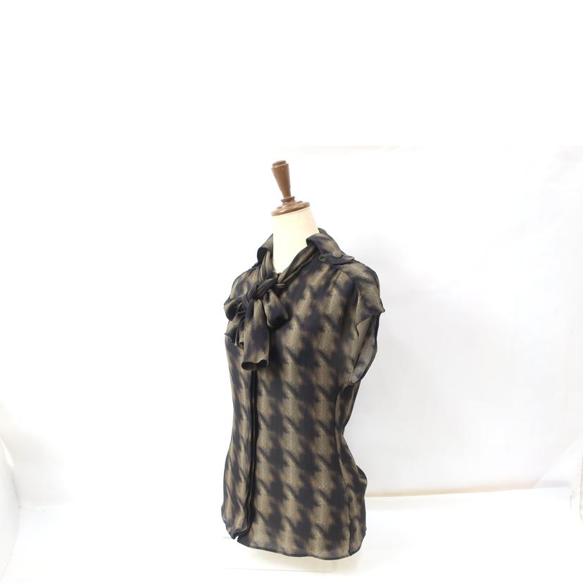 GUCCI グッチ/シルクリボンブラウス　サイズ36　約Sサイズ　ノースリーブ　ブラック系総柄/335250 ZA023//Aランク/65