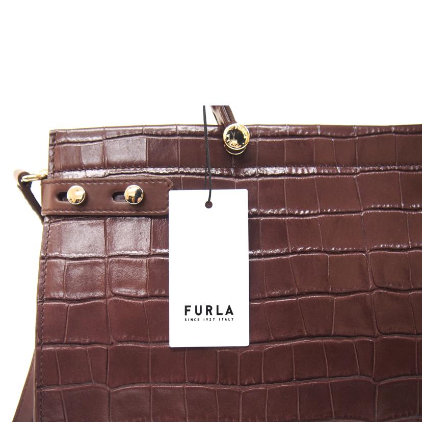 FURLA フルラ/LADYクロコ型押しカーフトートバック/BAWB01L//SAランク/71