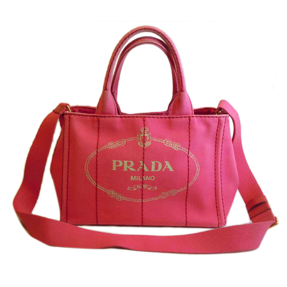 PRADA/カナパキャンバス2WAYピンク//204/ABランク/92