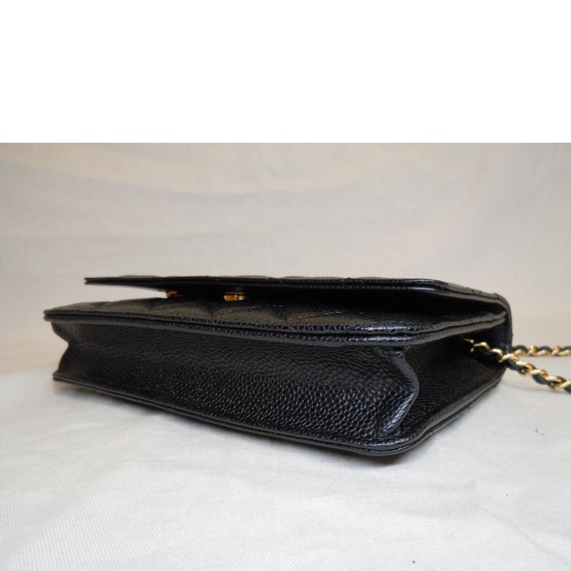 CHANEL シャネル/キャビアスキンチェーンウォレット/ブラックGD金具/AP0250//UN9*****/Aランク/92