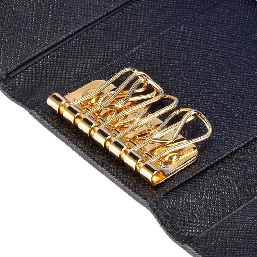 PRADA プラダ/サフィアーノ6連キーケース／ブラック/1PG222//SAランク/75