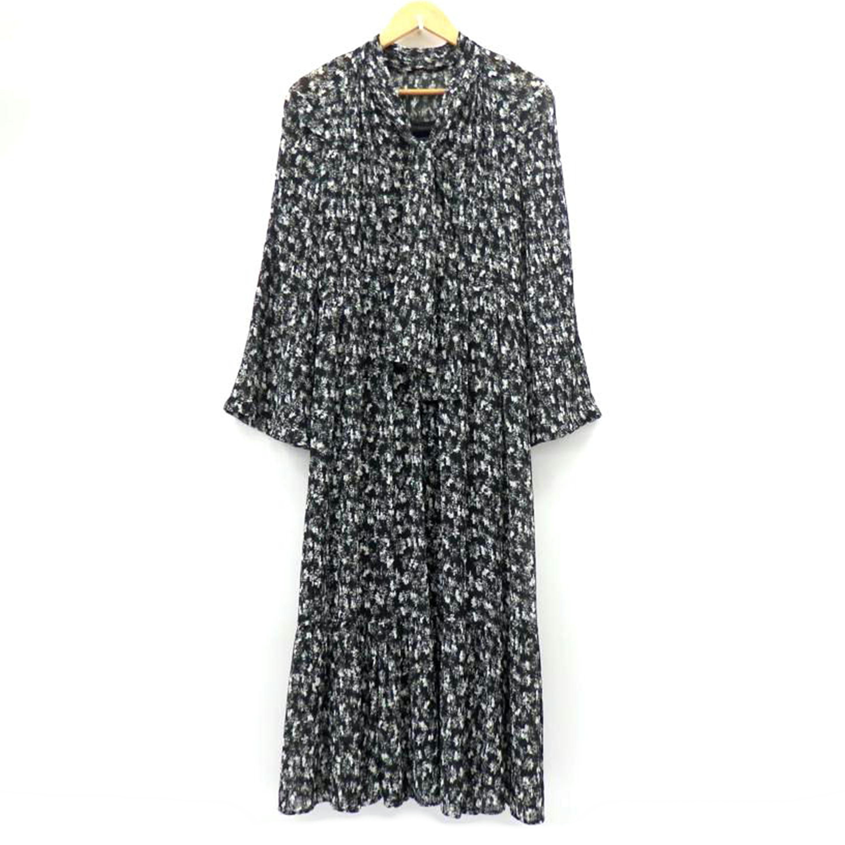 LANVIN　on　Blue ランバンオンブルー/シフォン　ボウタイティアード　ワンピース　花柄/3016321//Aランク/77