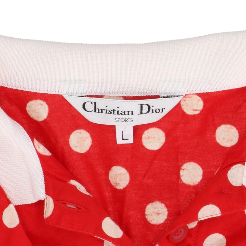 Christian Dior クリスチャン ディオール/Christian Dior ◇ポロシャツ レッド ＃L ドット柄//ABランク/75