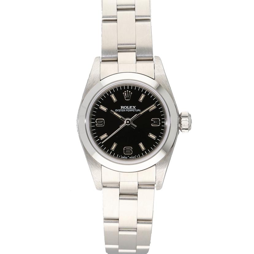 ROLEX/オイスターパーペチュアル/ブラック文字盤/自動巻き/67180//U50****/ABランク/18