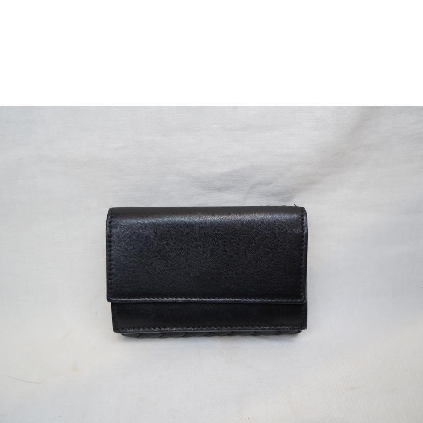 BOTTEGA VENETA/イントレチャートコンパクトウォレットブラック//Aランク/92