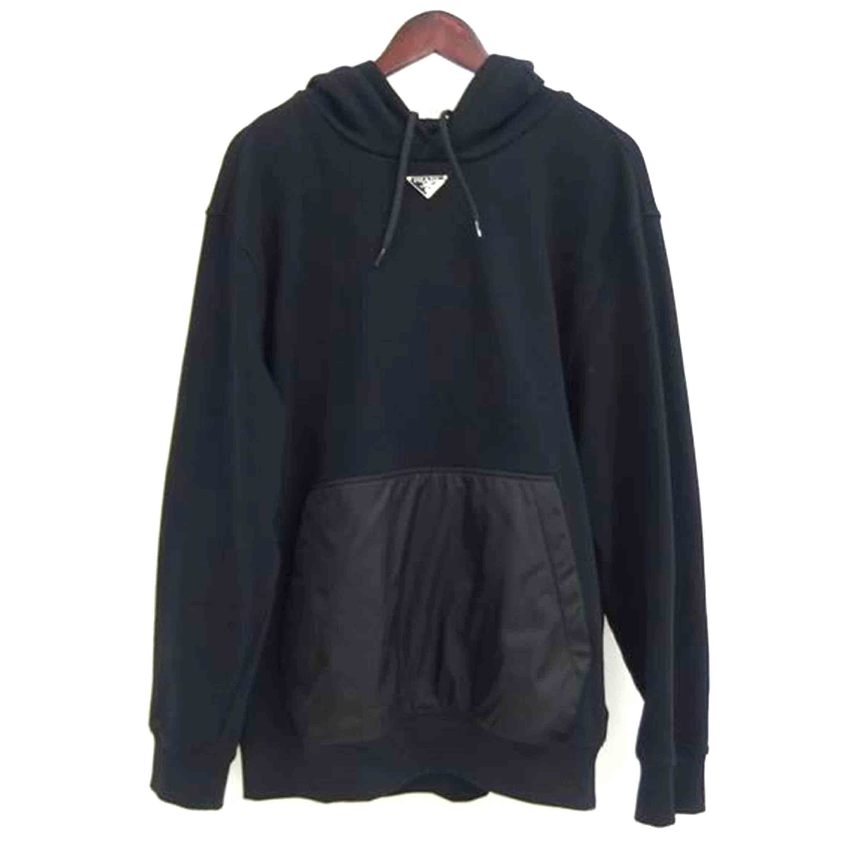 PRADA プラダ/◇トライアングルロゴブラックメンズパーカー//ｻｲｽ**/Aランク/82