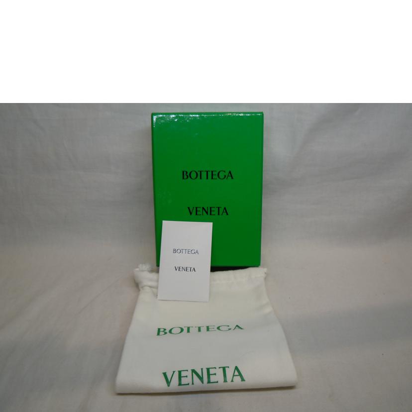 BOTTEGA VENETA ボッテガ/ジグザグイントレチャート/レザーウォレット/グリーンブルー//Aランク/92