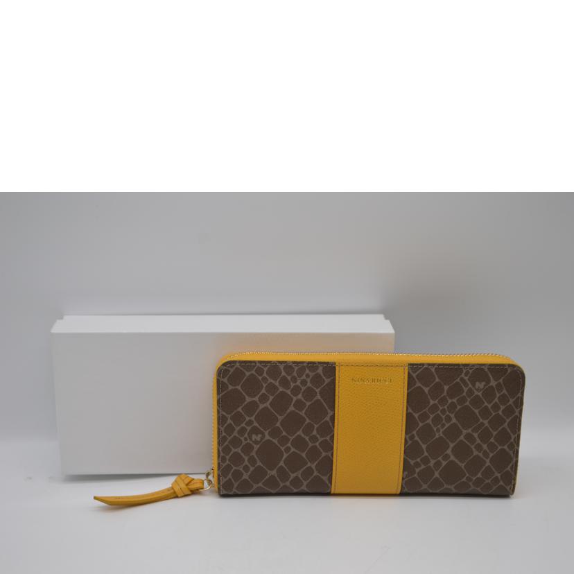 NINA RICCI ニーナリッチ/アトレヌーボーシボレザーラウンドファスナー長財布/085-8004//Sランク/89