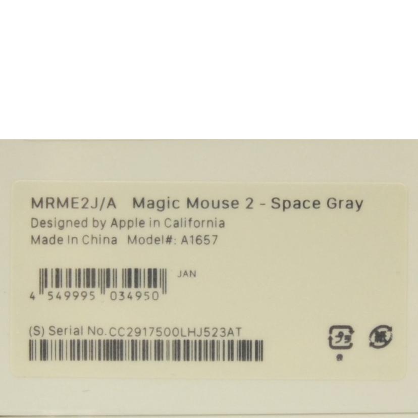 Apple アップル/マジックマウス　magic　mouse/MRME2J/A//Sランク/75