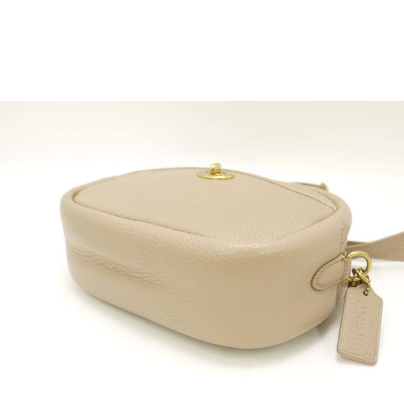 COACH コーチ/レザーカメラショルダー／ピンクベージュ系/C5809//D21**/SAランク/69